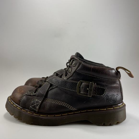 Dr. Martens 9946 Brown Leather Strap Boots Y2K Chunky Platform 10 UK, 11 US Goth main image 7
